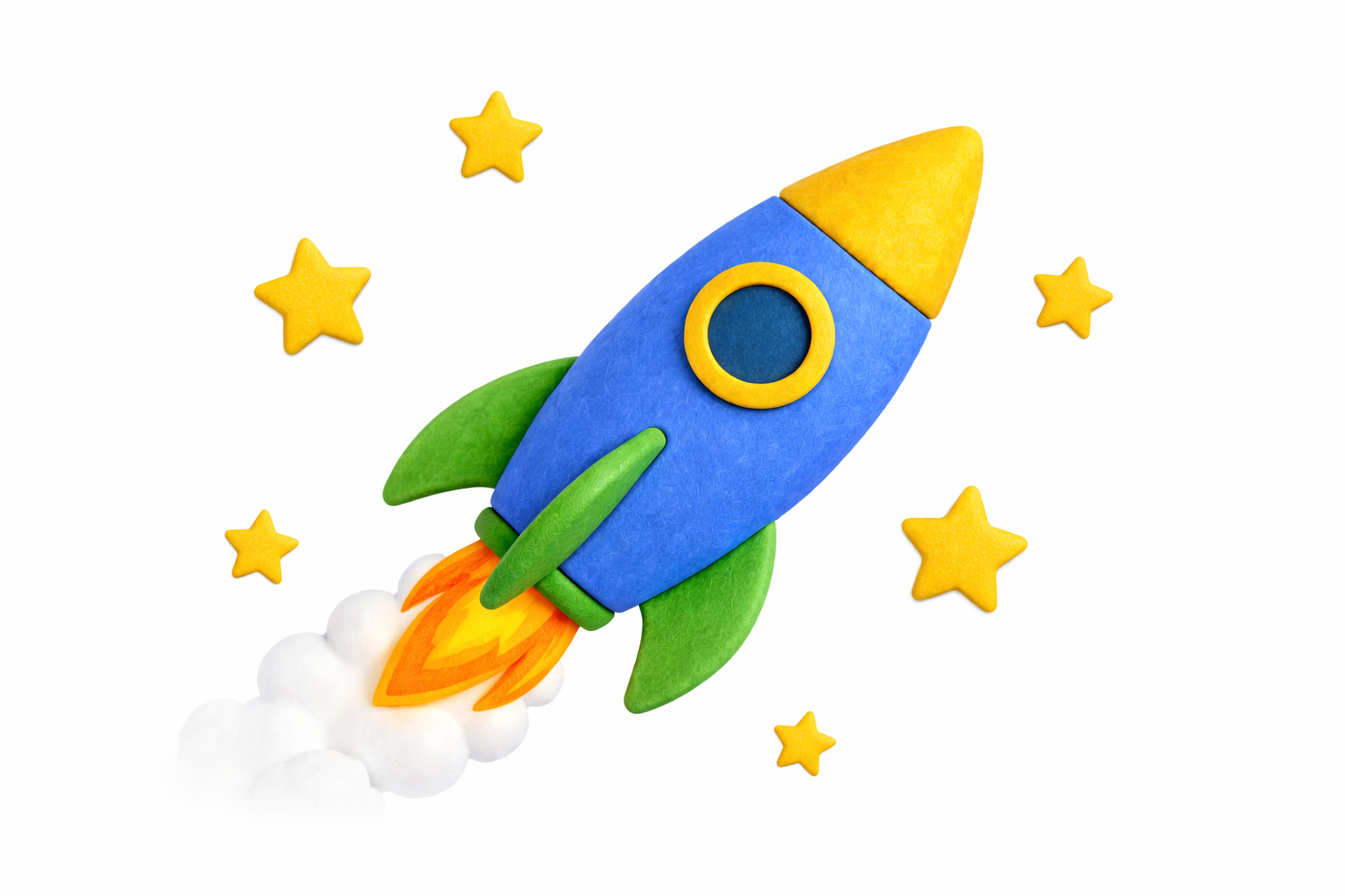 Felt rocket representing fast, simple attribution