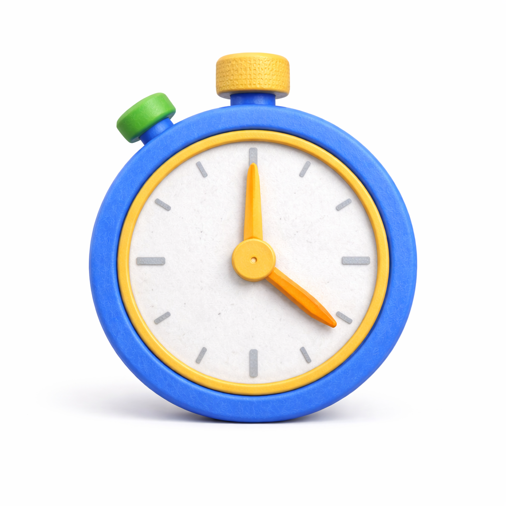 Felt stopwatch in blue and gold